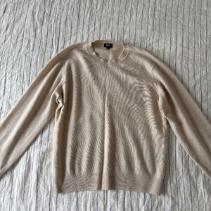 Uniqlo Cream/Beige 100% Cashmere Crewneck Sweater Men’s Medium